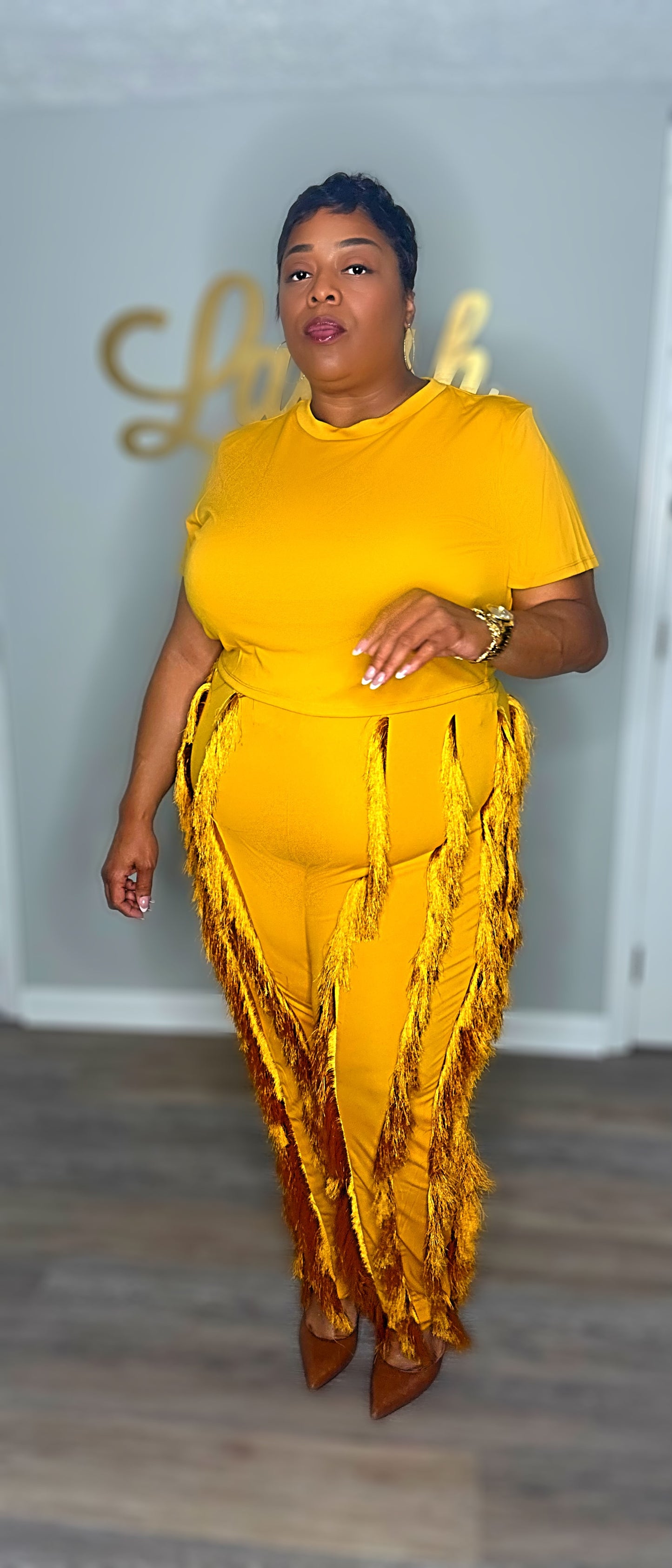 MUSTARD BADDIE FRINGE SET