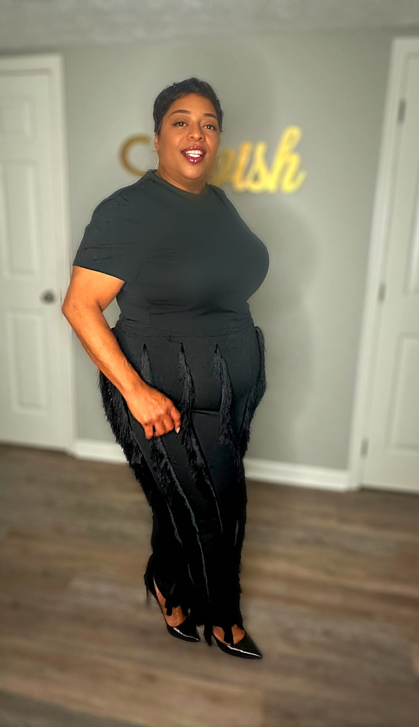 BLACK BADDIE FRINGE SET