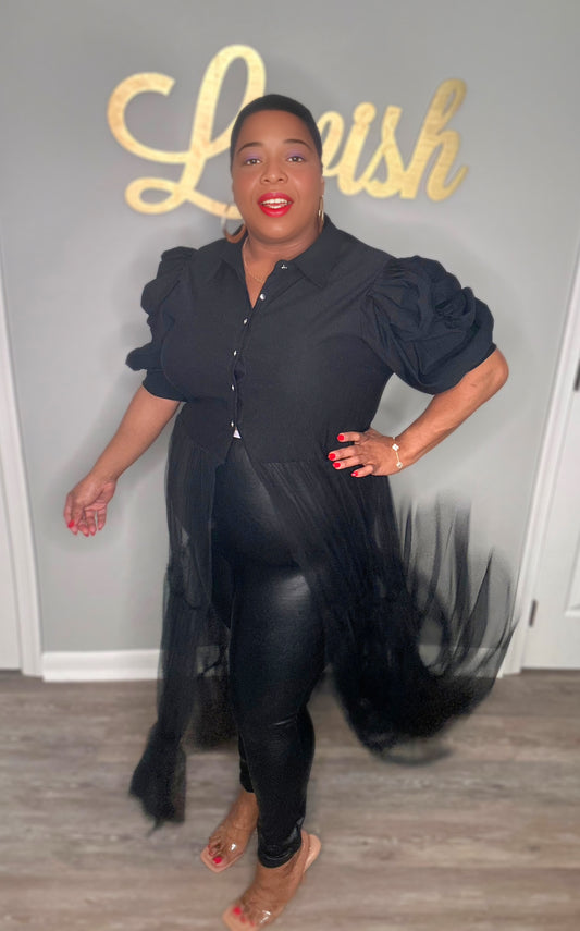 Totally Chic Tulley Top Black