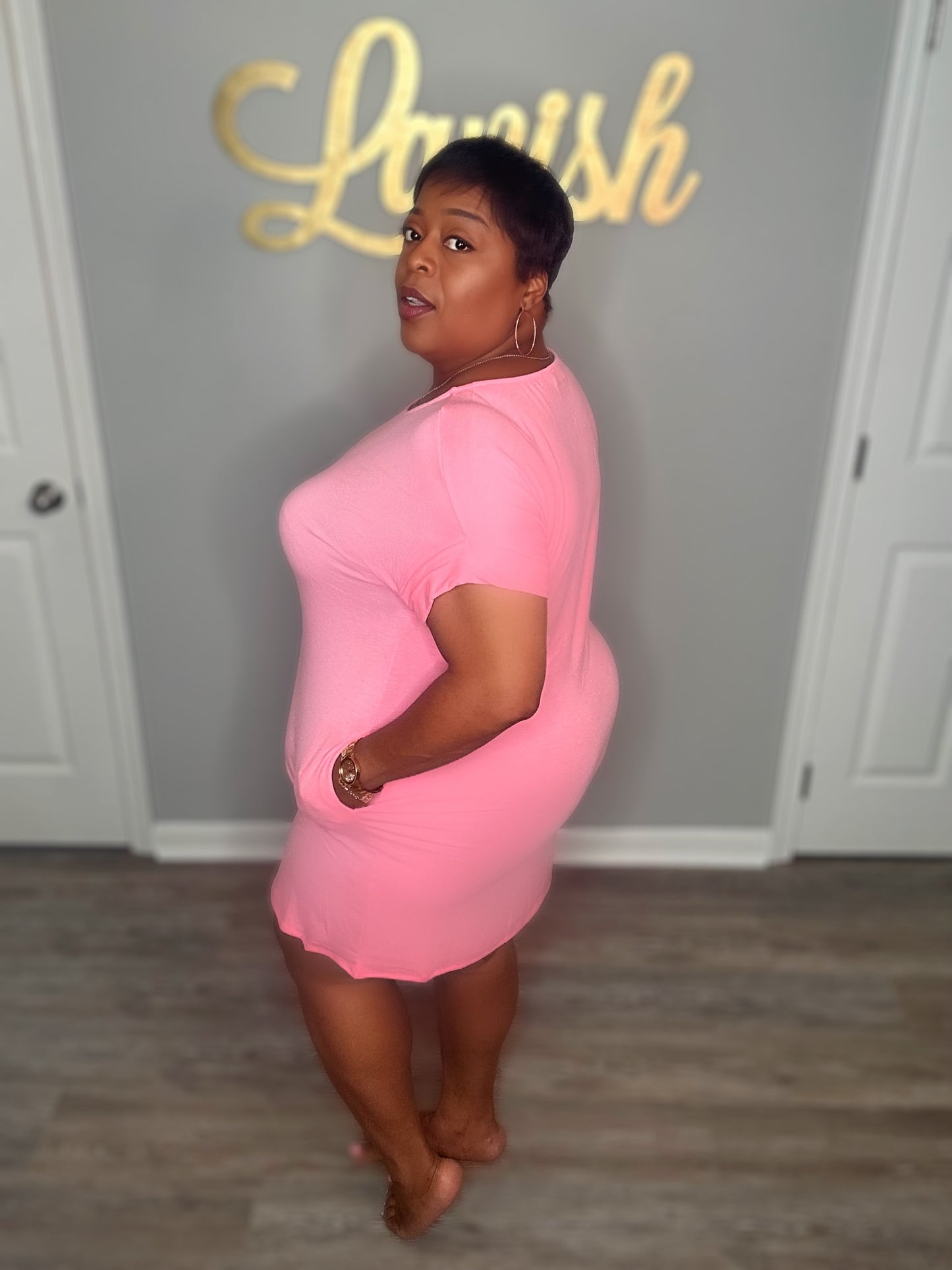 Tee (Pink) Maxi Dresses